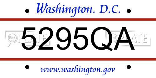 5295QA District Of Columbia License Plate