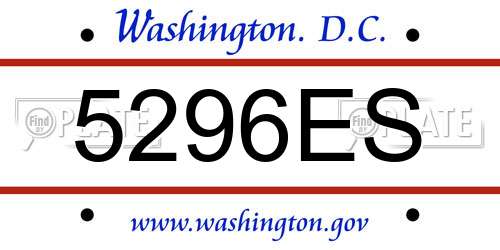 5296ES District Of Columbia License Plate