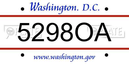 5298OA District Of Columbia License Plate