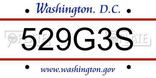 529G3S District Of Columbia License Plate