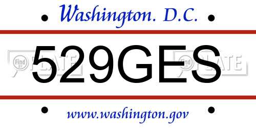 529GES District Of Columbia License Plate