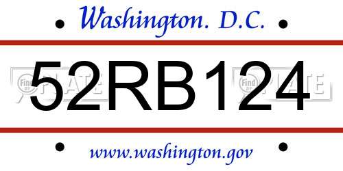 52RB124 District Of Columbia License Plate