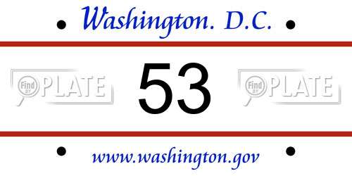 53 District Of Columbia License Plate