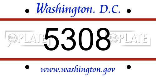 5308 District Of Columbia License Plate