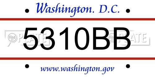 5310BB District Of Columbia License Plate