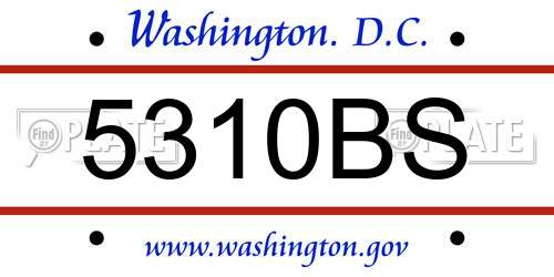 5310BS District Of Columbia License Plate