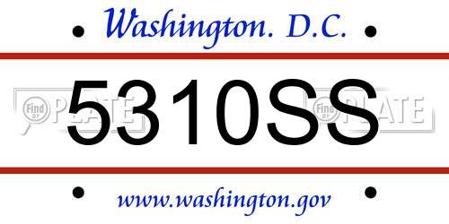 5310SS District Of Columbia License Plate