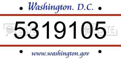 5319105 District Of Columbia License Plate