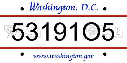 53191O5 District Of Columbia License Plate