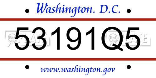53191Q5 District Of Columbia License Plate
