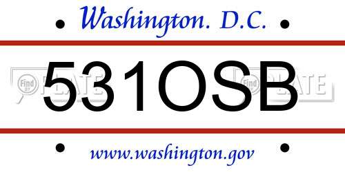 531OSB District Of Columbia License Plate