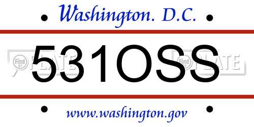 531OSS District Of Columbia License Plate