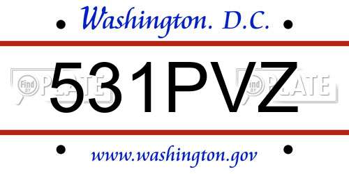531PVZ District Of Columbia License Plate