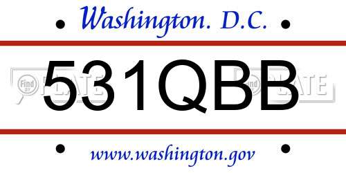 531QBB District Of Columbia License Plate