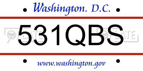 531QBS District Of Columbia License Plate