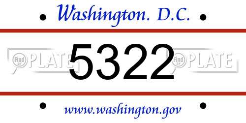5322 District Of Columbia License Plate