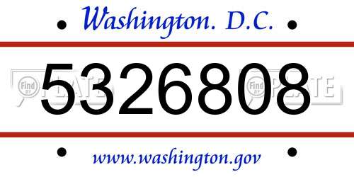 5326808 District Of Columbia License Plate