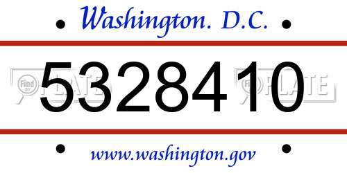 5328410 District Of Columbia License Plate
