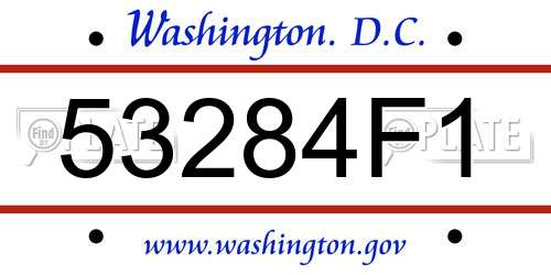 53284F1 District Of Columbia License Plate