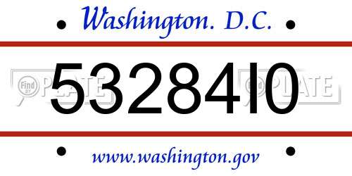 53284I0 District Of Columbia License Plate
