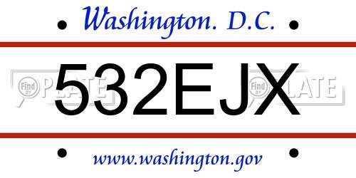 532EJX District Of Columbia License Plate