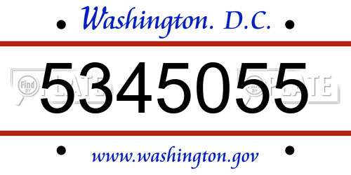 5345055 District Of Columbia License Plate