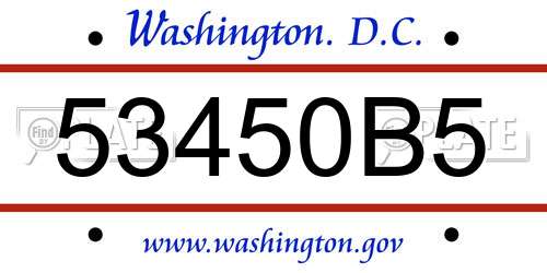53450B5 District Of Columbia License Plate