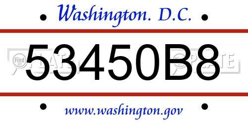 53450B8 District Of Columbia License Plate