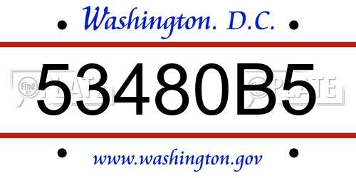 53480B5 District Of Columbia License Plate