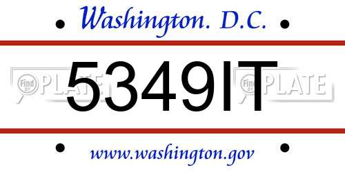 5349IT District Of Columbia License Plate