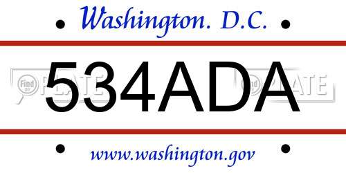 534ADA District Of Columbia License Plate