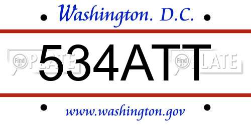 534ATT District Of Columbia License Plate