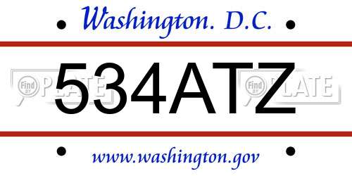 534ATZ District Of Columbia License Plate