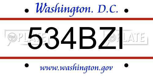534BZI District Of Columbia License Plate