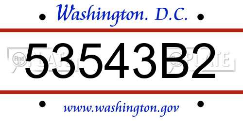 53543B2 District Of Columbia License Plate