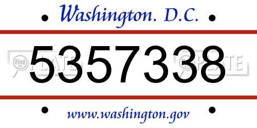 5357338 District Of Columbia License Plate