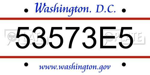 53573E5 District Of Columbia License Plate