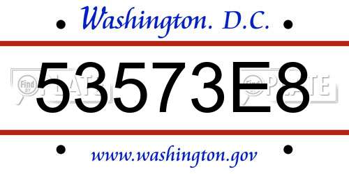 53573E8 District Of Columbia License Plate