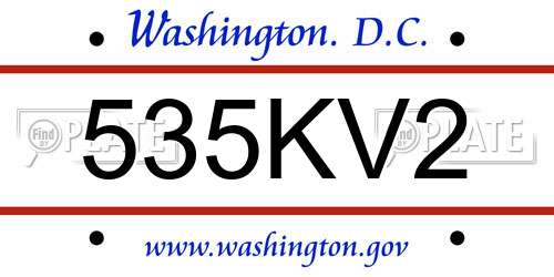 535KV2 District Of Columbia License Plate
