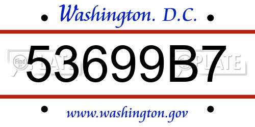 53699B7 District Of Columbia License Plate