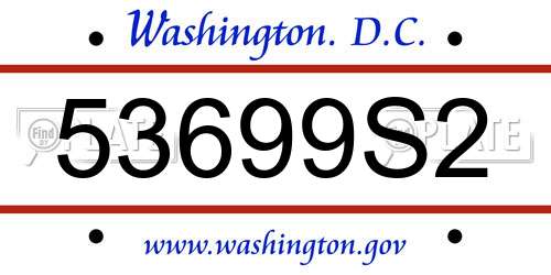 53699S2 District Of Columbia License Plate