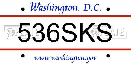 536SKS District Of Columbia License Plate