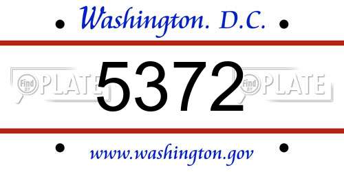5372 District Of Columbia License Plate