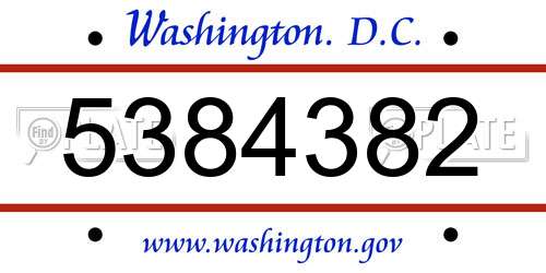 5384382 District Of Columbia License Plate