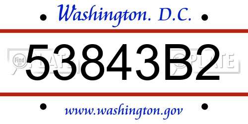 53843B2 District Of Columbia License Plate