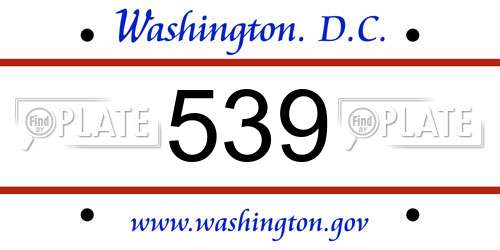 539 District Of Columbia License Plate