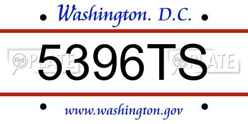 5396TS District Of Columbia License Plate