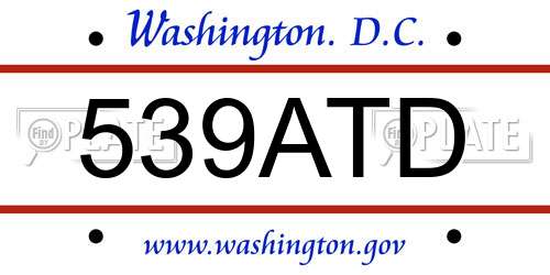 539ATD District Of Columbia License Plate