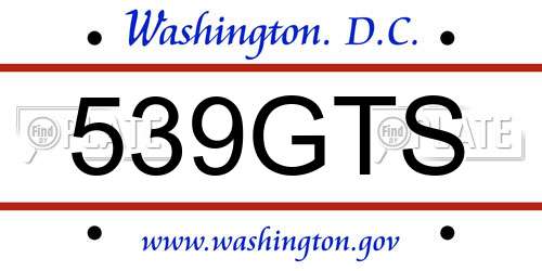 539GTS District Of Columbia License Plate