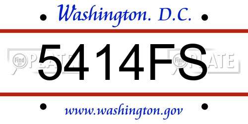 5414FS District Of Columbia License Plate